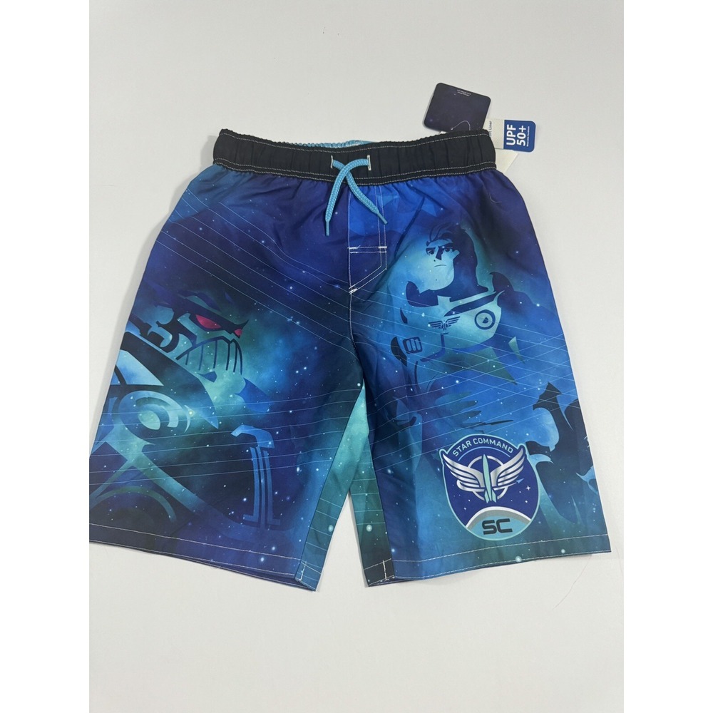 Disney‎ Pixar-Boys Lined Lightyear Swim Trunks Sz M